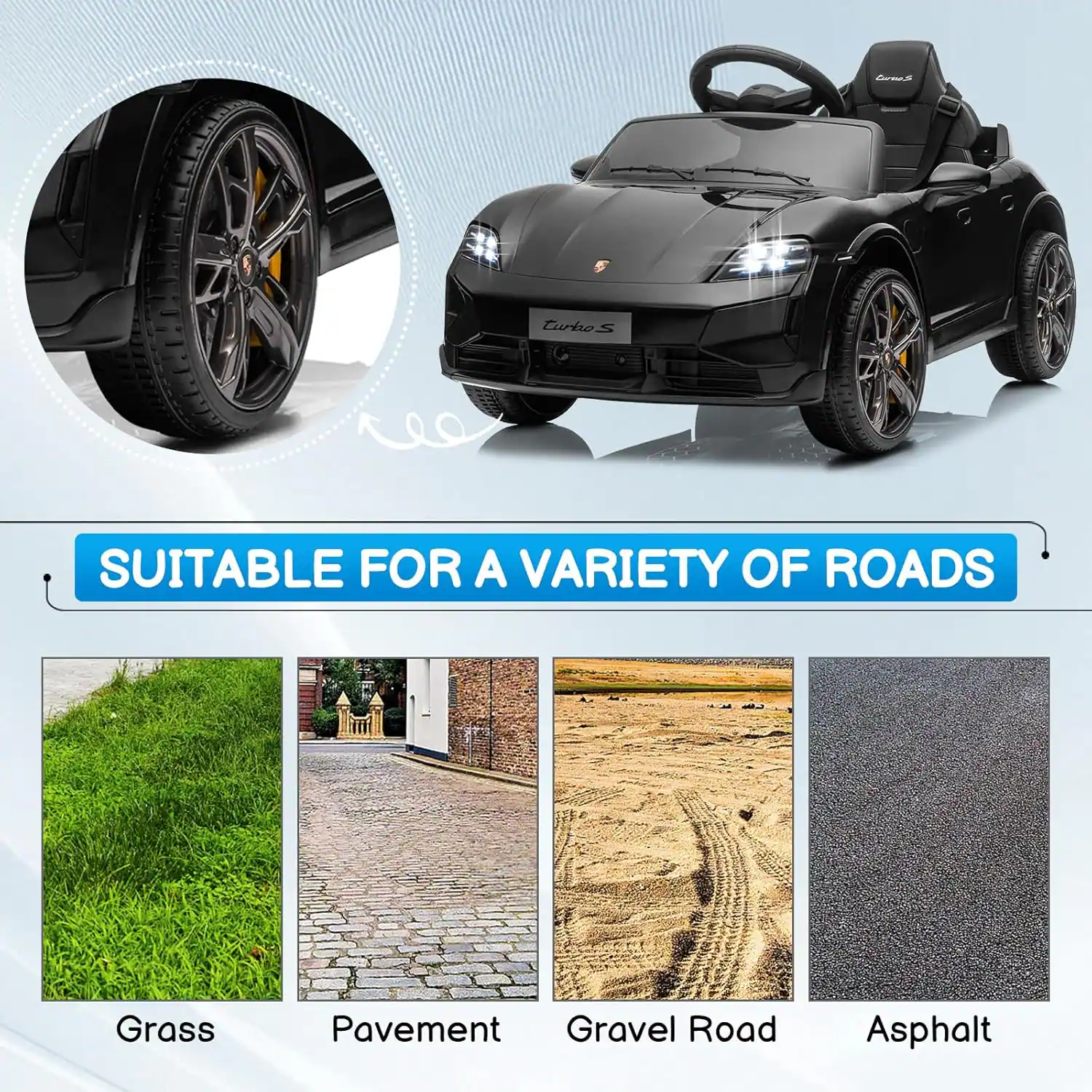 noU turboS  
SUITABLE FOR A VARIETY OF ROADS  
Grass  
Pavement  
Gravel Road  
Asphalt
