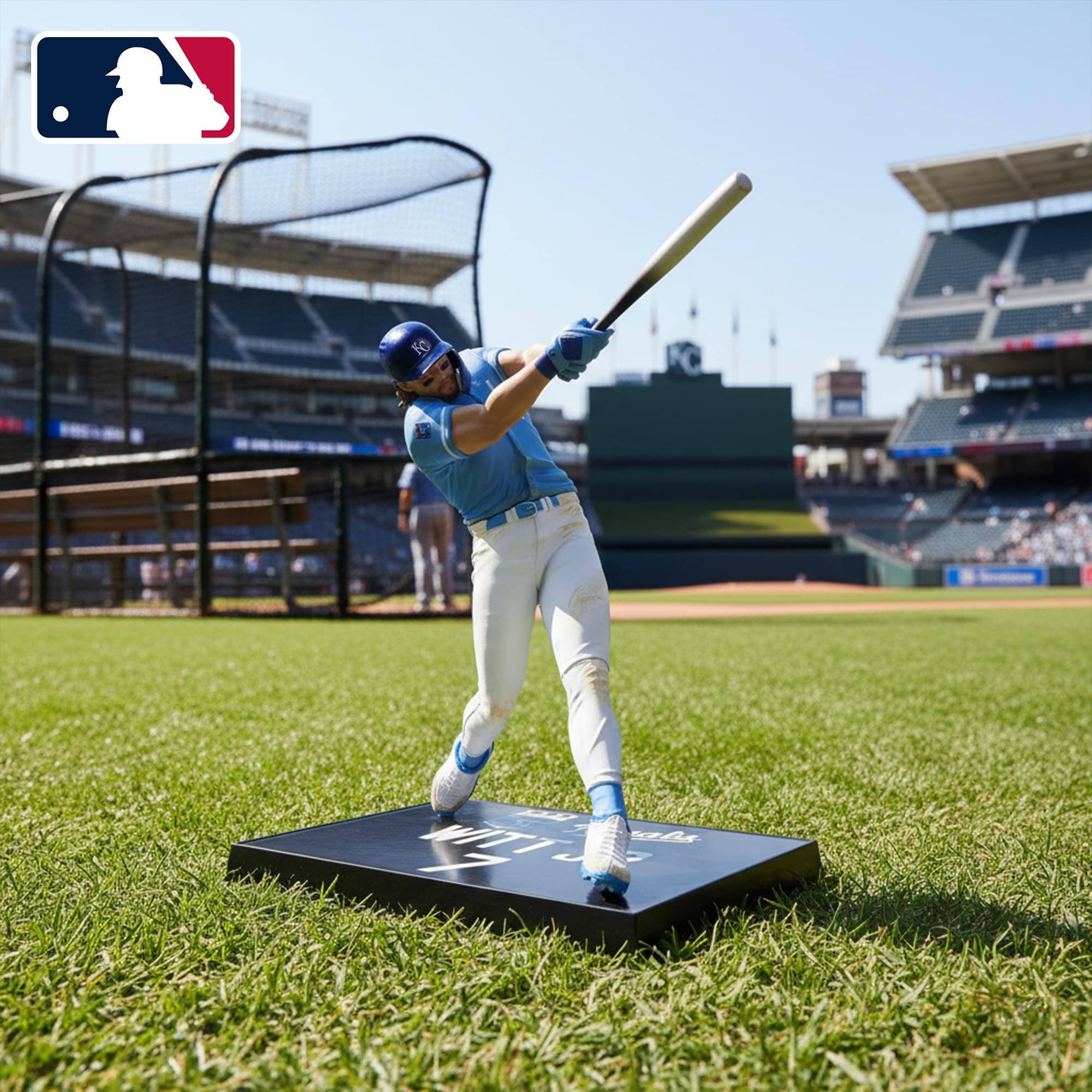 Alt View 4. McFarlane Toys - Kansas City Royals MLB Posed 7 Inch Figure | Bobby Witt Jr. - Blue.