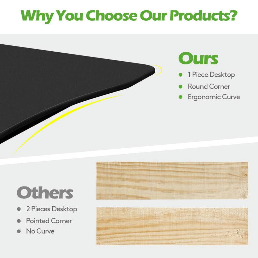 Why You Choose Our Products?

**Ours**
- 1 Piece Desktop
- Round Corner
- Ergonomic Curve

**Others**
- 2 Pieces Desktop
- Pointed Corner
- No Curve