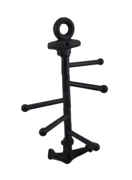 Zeckos - Cast Iron Nautical Anchor Pivoting Wall Hook - Black