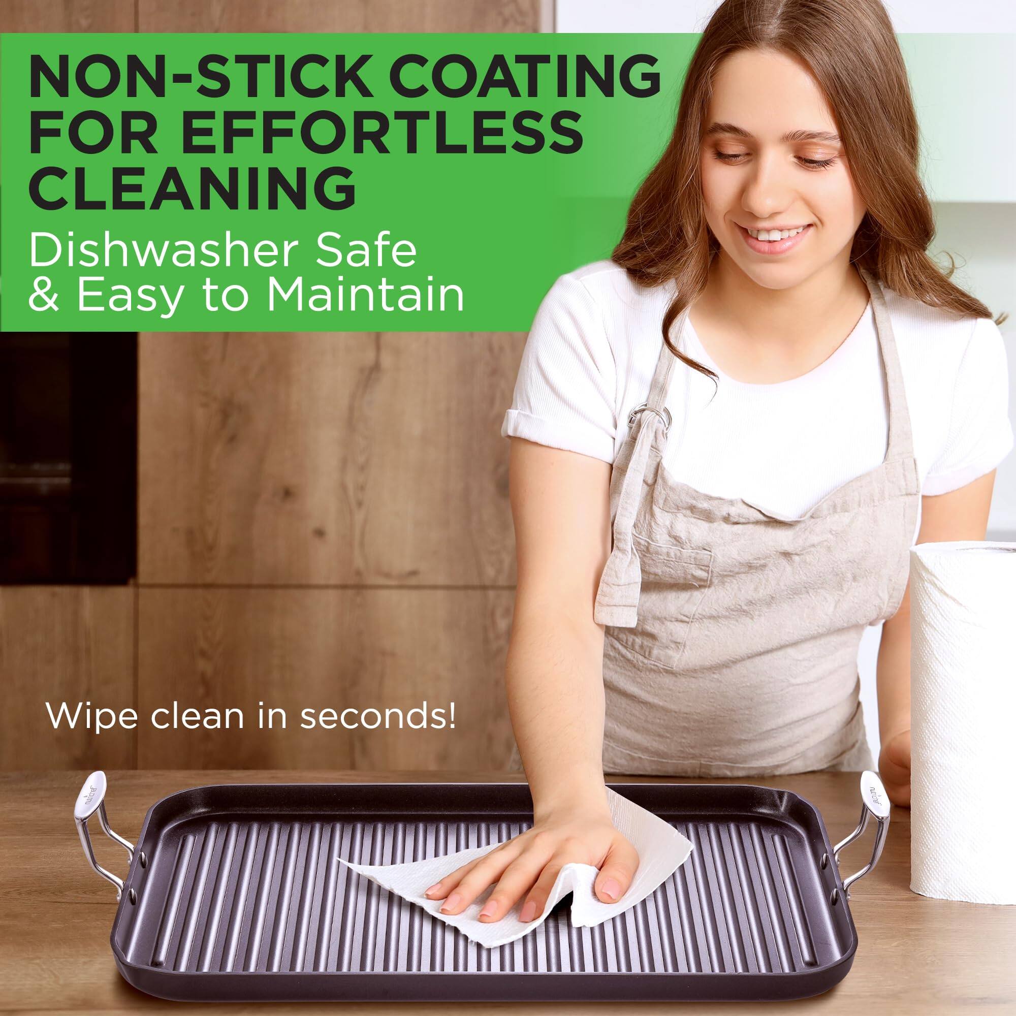NON-STICK COATING FOR EFFORTLESS CLEANING  
Dishwasher Safe & Easy to Maintain  
Wipe clean in seconds!