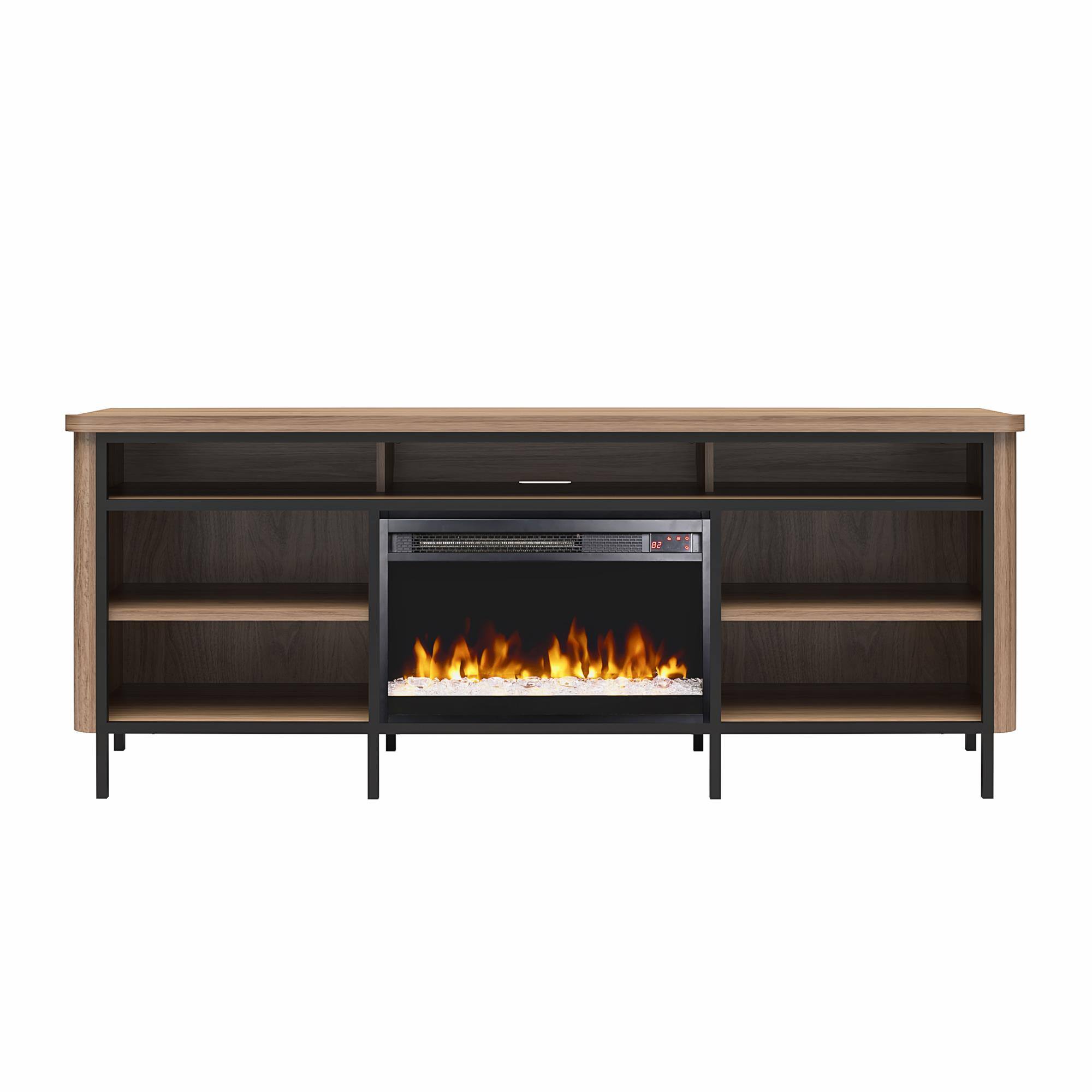 Front. Ameriwood Home - Danton Electric Fireplace TV Console - Walnut.
