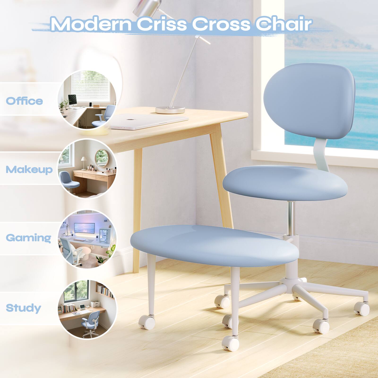 Modern Criss Cross Chair

Office
Makeup
Gaming
Study
