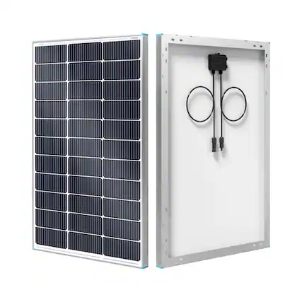 Front. Renogy - N-Type 16BB 100-Watt 12 Volt Monocrystalline Rigid Solar Panel Back-up Power for RV Marine - Black.
