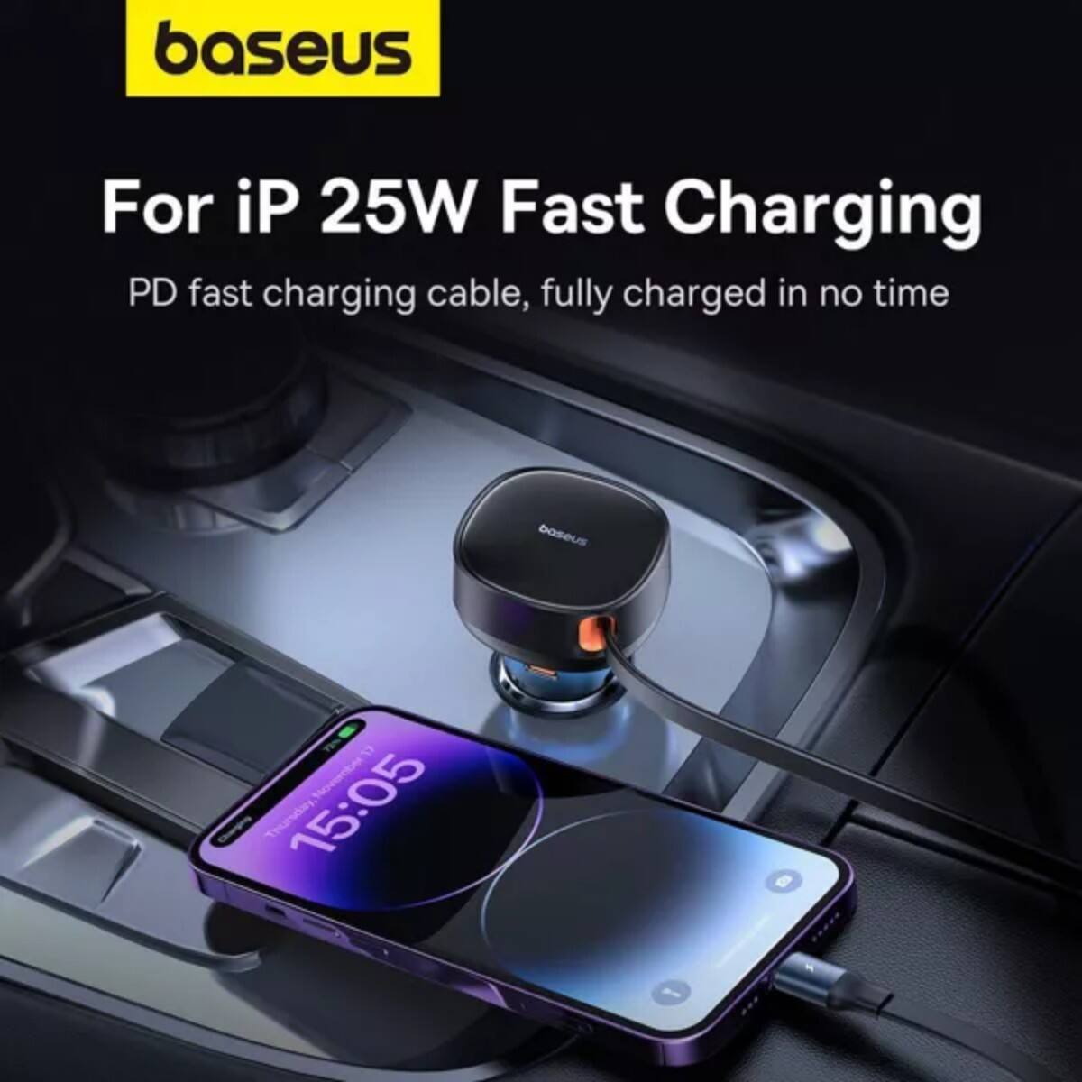 baseus For iP 25W Fast Charging PD fast charging cable, fully charged in no time baseus 15:05 C/sdmnol Thundsy