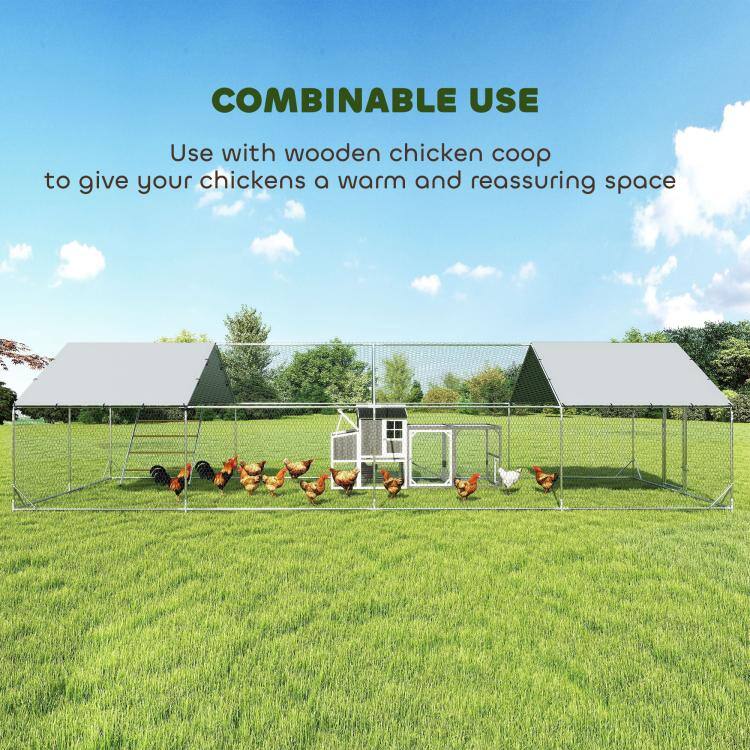 COMBINABLE USE  
Use with wooden chicken coop to give your chickens a warm and reassuring space