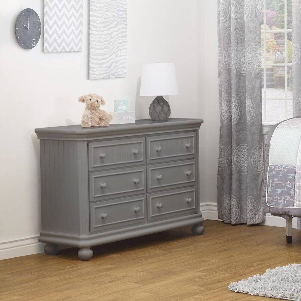 Left. Sorelle - Sorelle Finley RTA 6 Drawer Double Dresser - Weathered Gray.