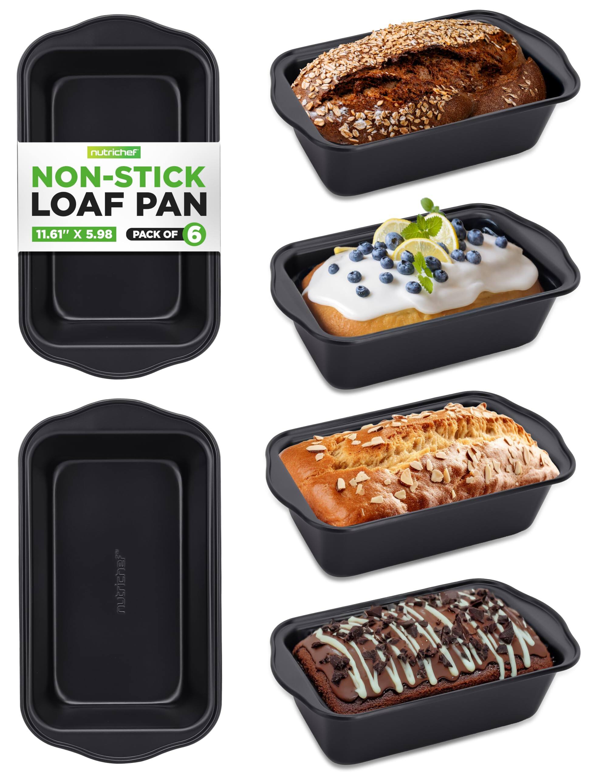 nutrichef NON-STICK LOAF PAN 11.61" X 5.98" PACK OF 6