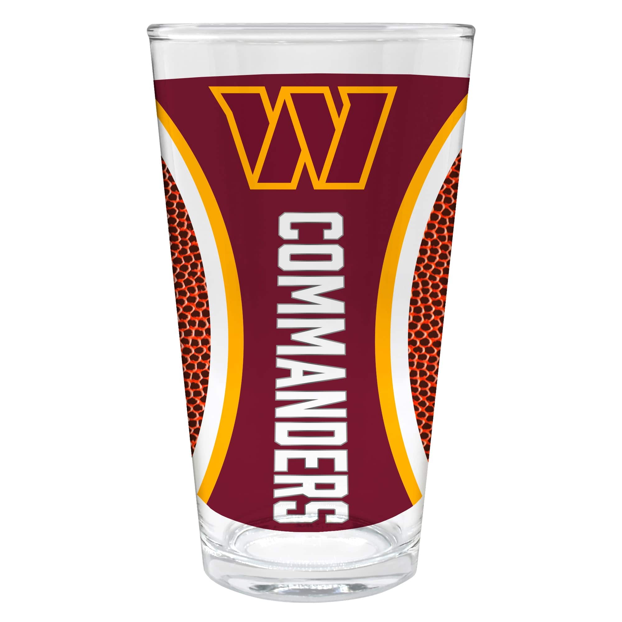 Great American Products - Washington Commanders 16oz. Game Ball Pint Glass - Brown