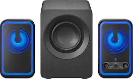 Insignia™ - 2.1 Bluetooth Computer Speaker System with RGB Lighting and Remote Control (3-Piece) - Black