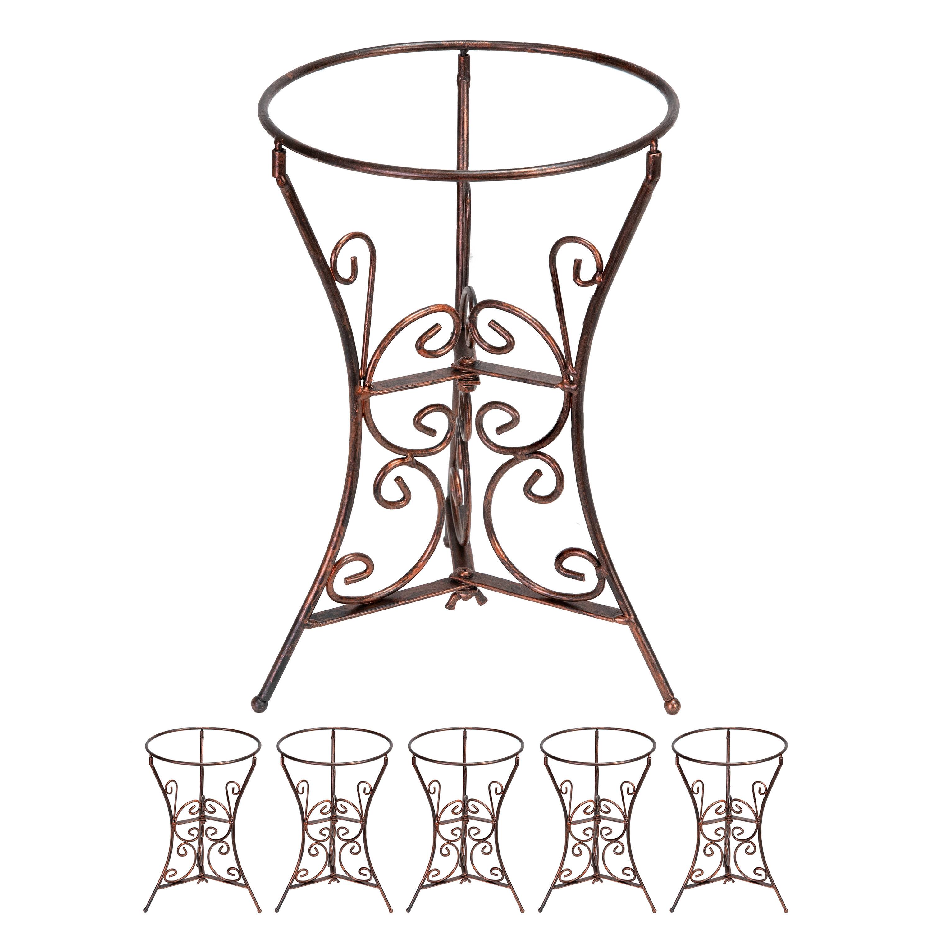 Front. Sunnydaze - Decorative Scroll Steel Outdoor Gazing Globe Stand - 6ct - Bronze.