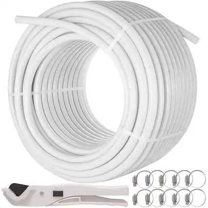 Front. VEVOR - Oxygen Non-Barrier Pex-B Tubing,1",White - White.