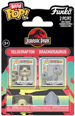 Funko - Bitty POP! Jurassic Park 2-Pack - Raptor & Brachiosaurus - COLLECTIBLES - Multicolor