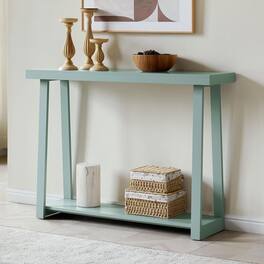 Kings Brand Furniture - Emma Narrow Console Table with Lower Shelf - Light/Pastel Blue