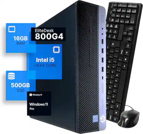 EliteDesk 800G4
16GB RAM
Intel i5 Hexa Core
500GB SSD
Windows 11 Pro