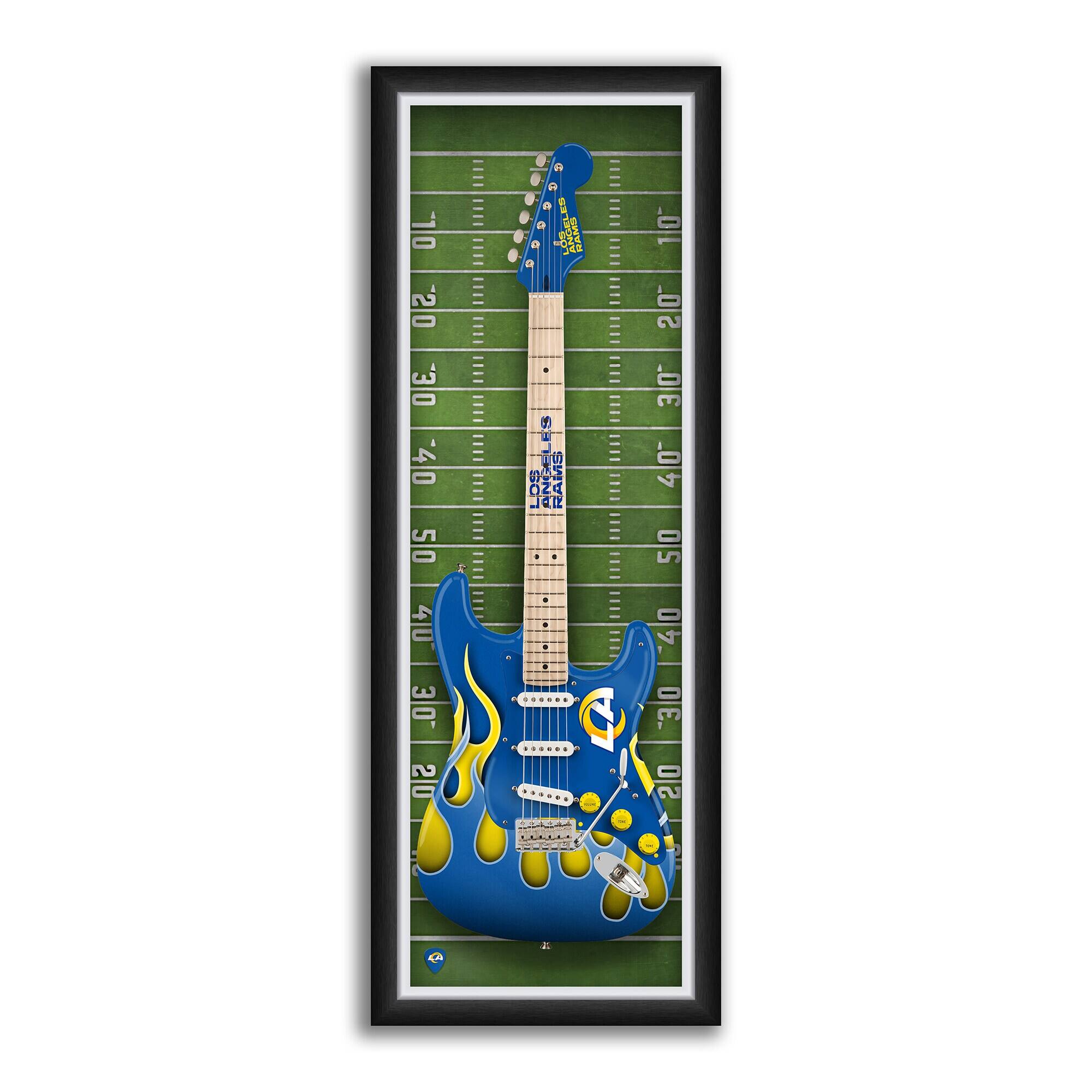 Los Angeles Rams 14" x 37" Framed Electric Guitar Print