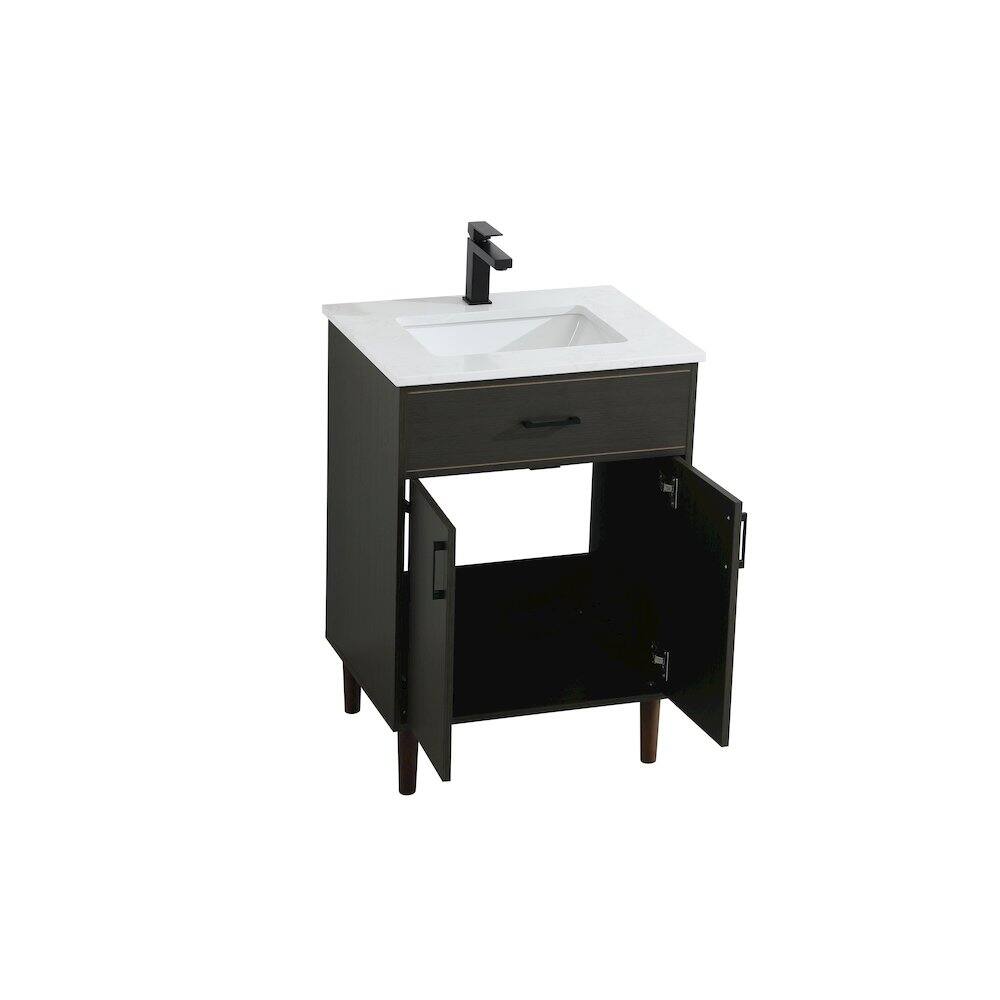 Alt View 1. Elegant Kitchen and Bath - Chandler 24 Inch Single Bathroom Vanity In Mocha Brown - Mocha Brown.