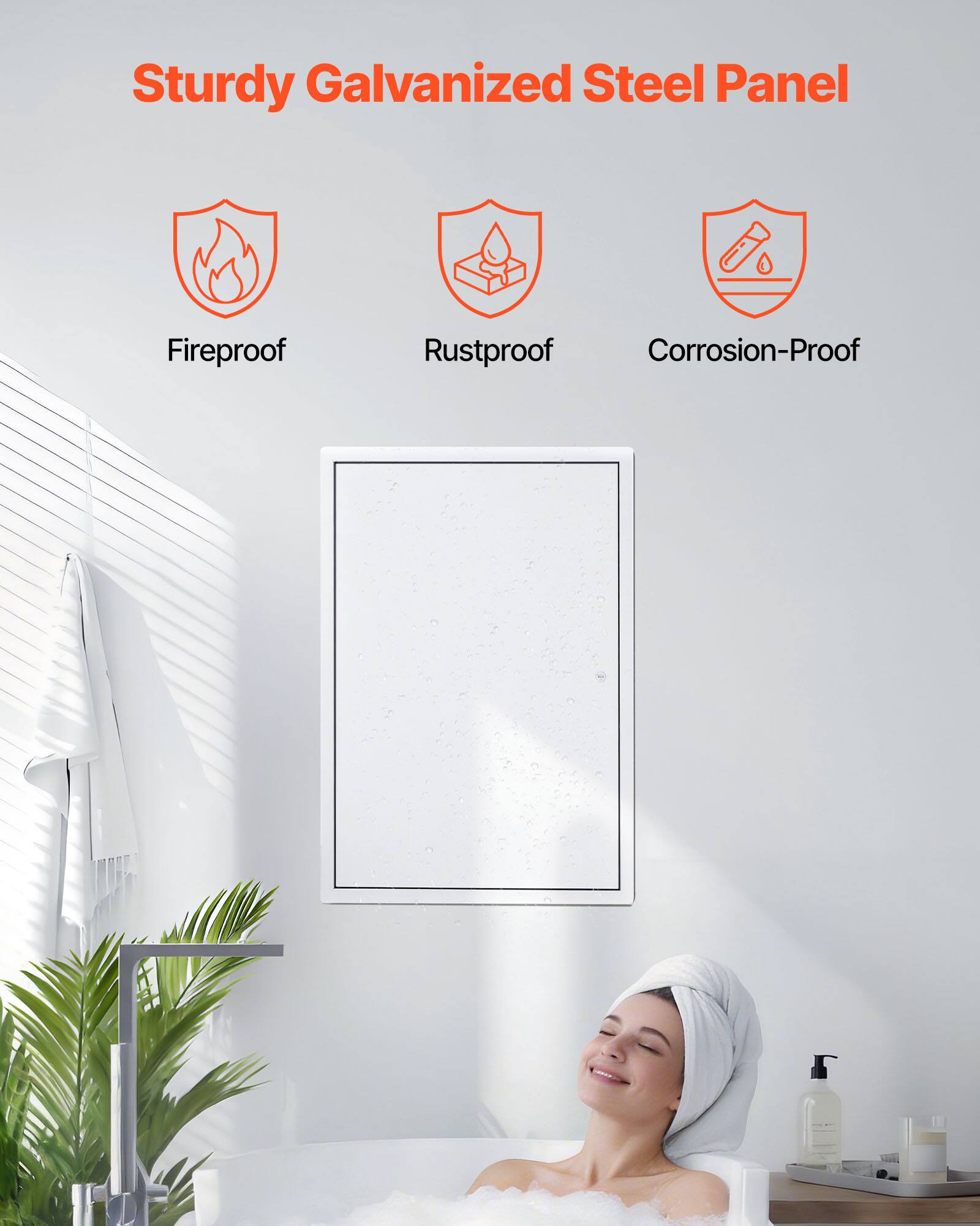 Sturdy Galvanized Steel Panel  
Fireproof  
Rustproof  
Corrosion-Proof