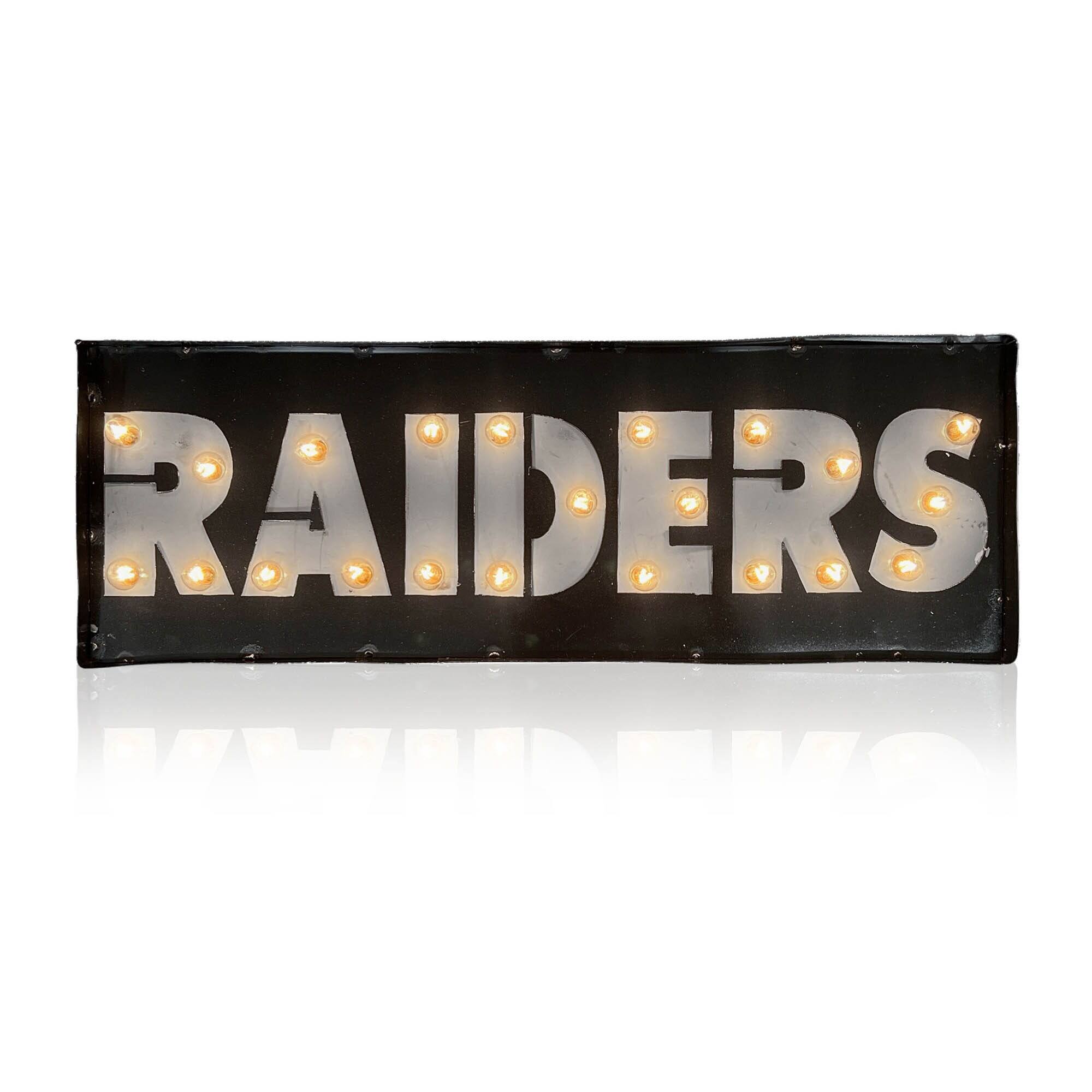 Las Vegas Raiders 25" x 9" Lighted Recycled Metal Street Sign