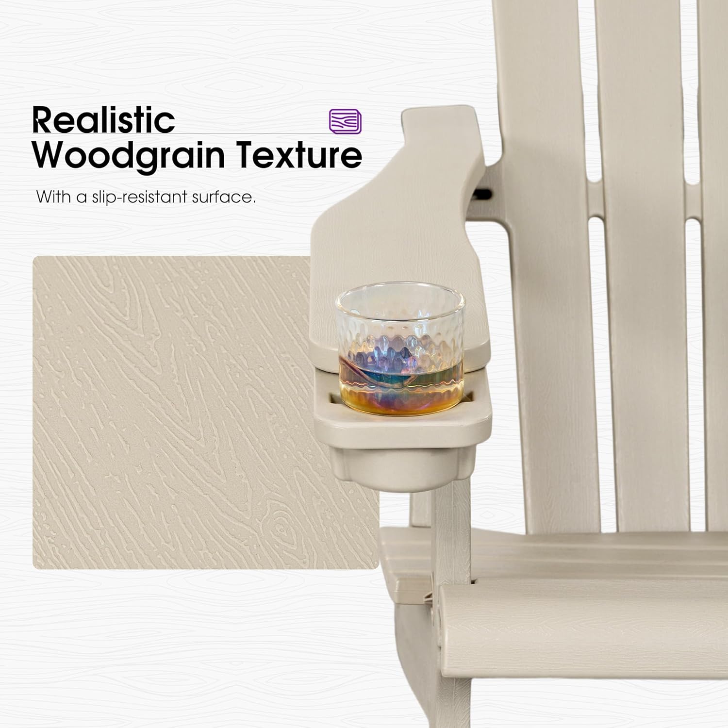 Realistic Woodgrain Texture  
With a slip-resistant surface.