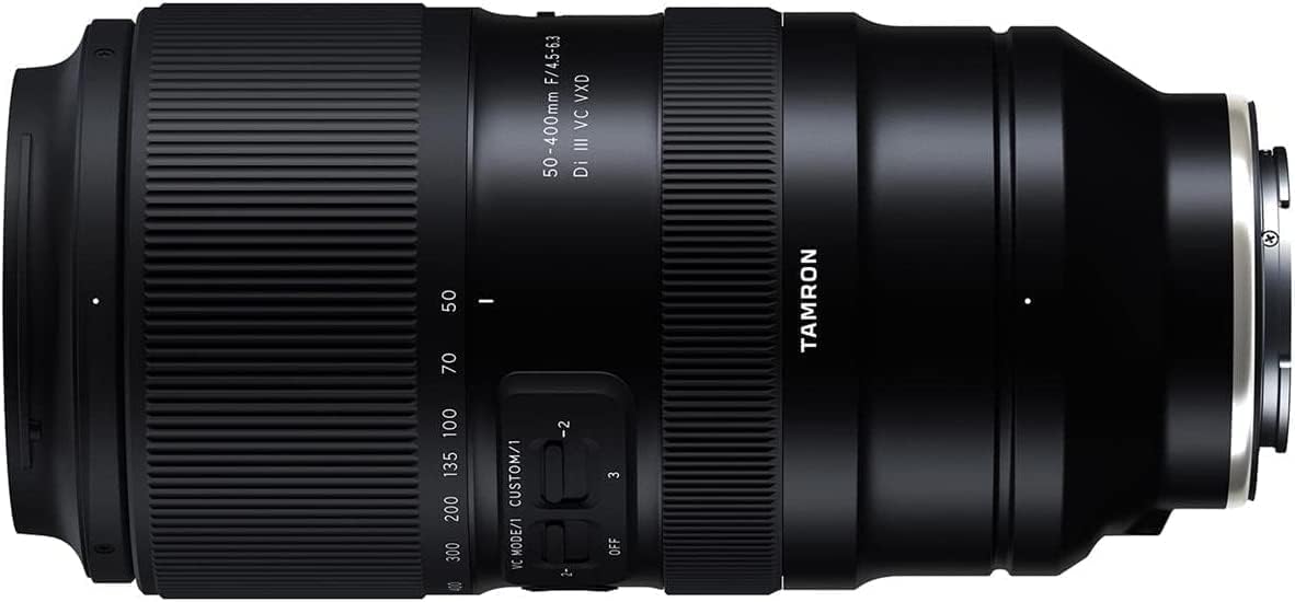 50 70 100 135 200 300 0  
- CUSTOM/1 MODE/1 VC F/4.5-6.3 VXD VC 50-400mm Di III  
-2 2 3 OFF TAMRON x