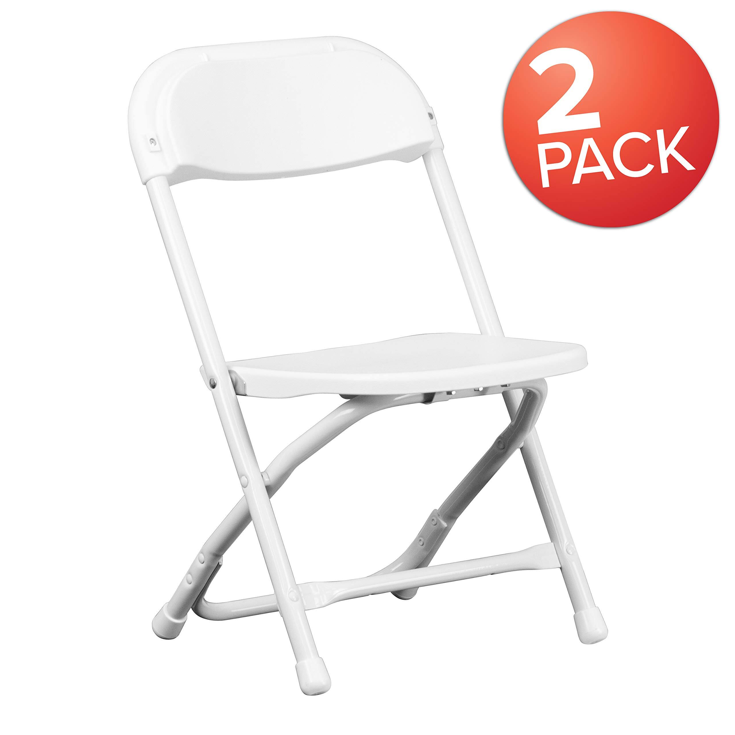 JETRANSPORT 2 Pack White Plastic Folding Chair Metal, PlasticSet of 2 ...