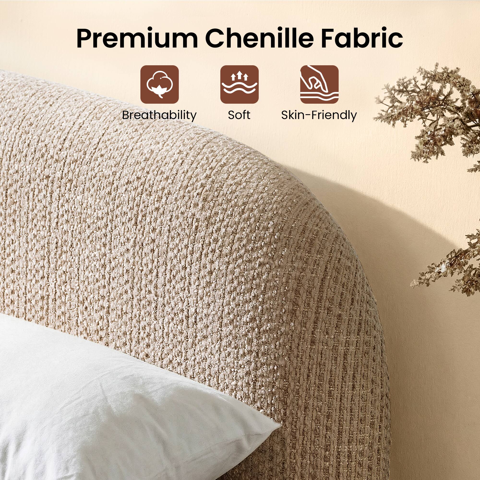 Premium Chenille Fabric

- Breathability
- Soft
- Skin-Friendly