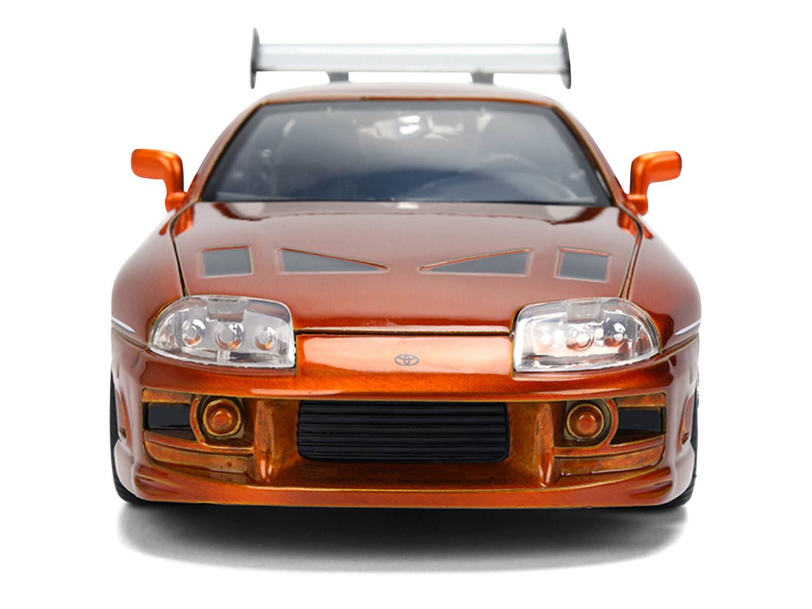 Alt View 5. Jada - Brian's Toyota Supra Orange Color Brush Finish 25 Years Anniversary "The Fast & the Furious" 2001 1/24 Model Car by Jada - Multicolor.