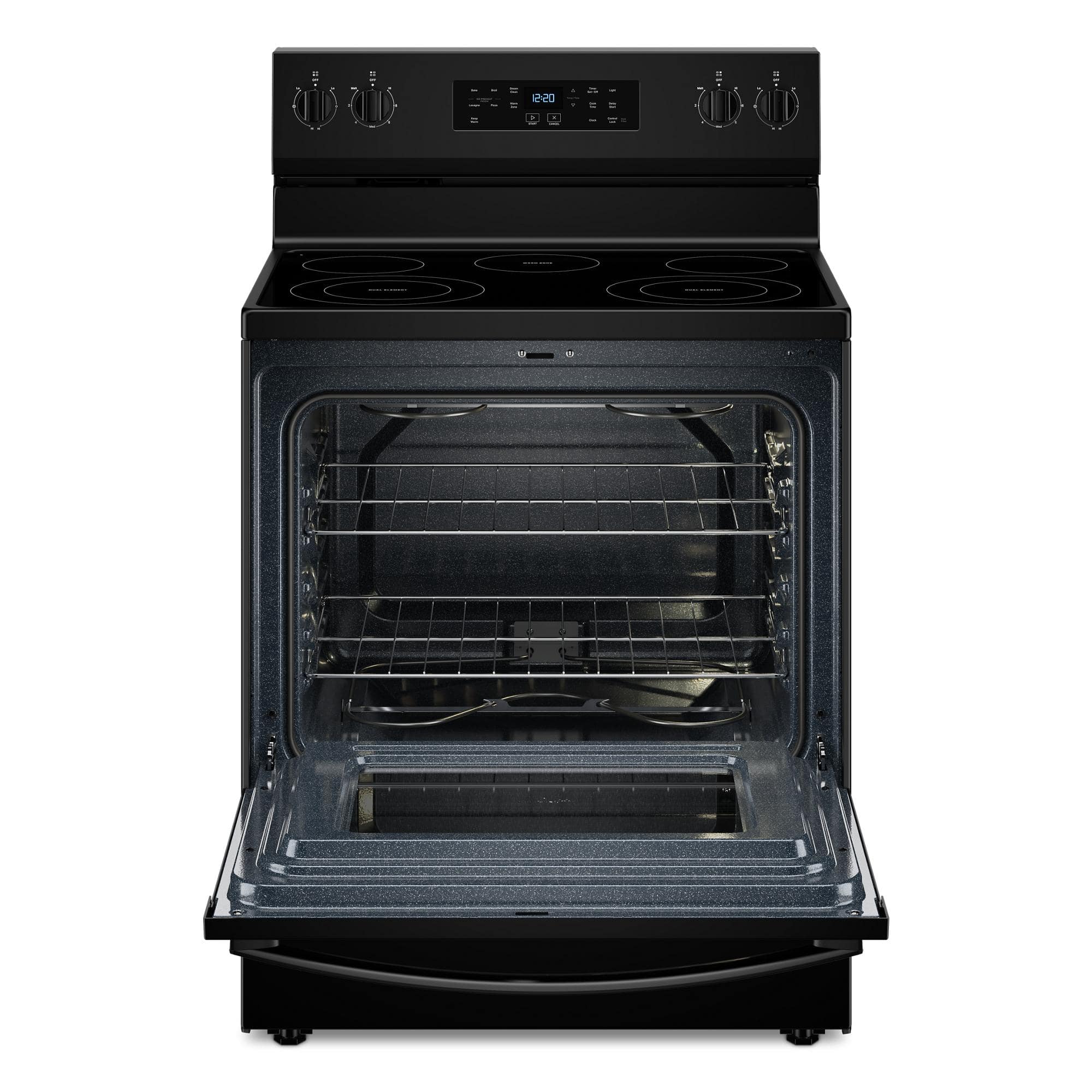 Alt View 1. Whirlpool - 5.3 Cu. Ft. Freestanding Electric Range with Cooktop Flexibility - Black.