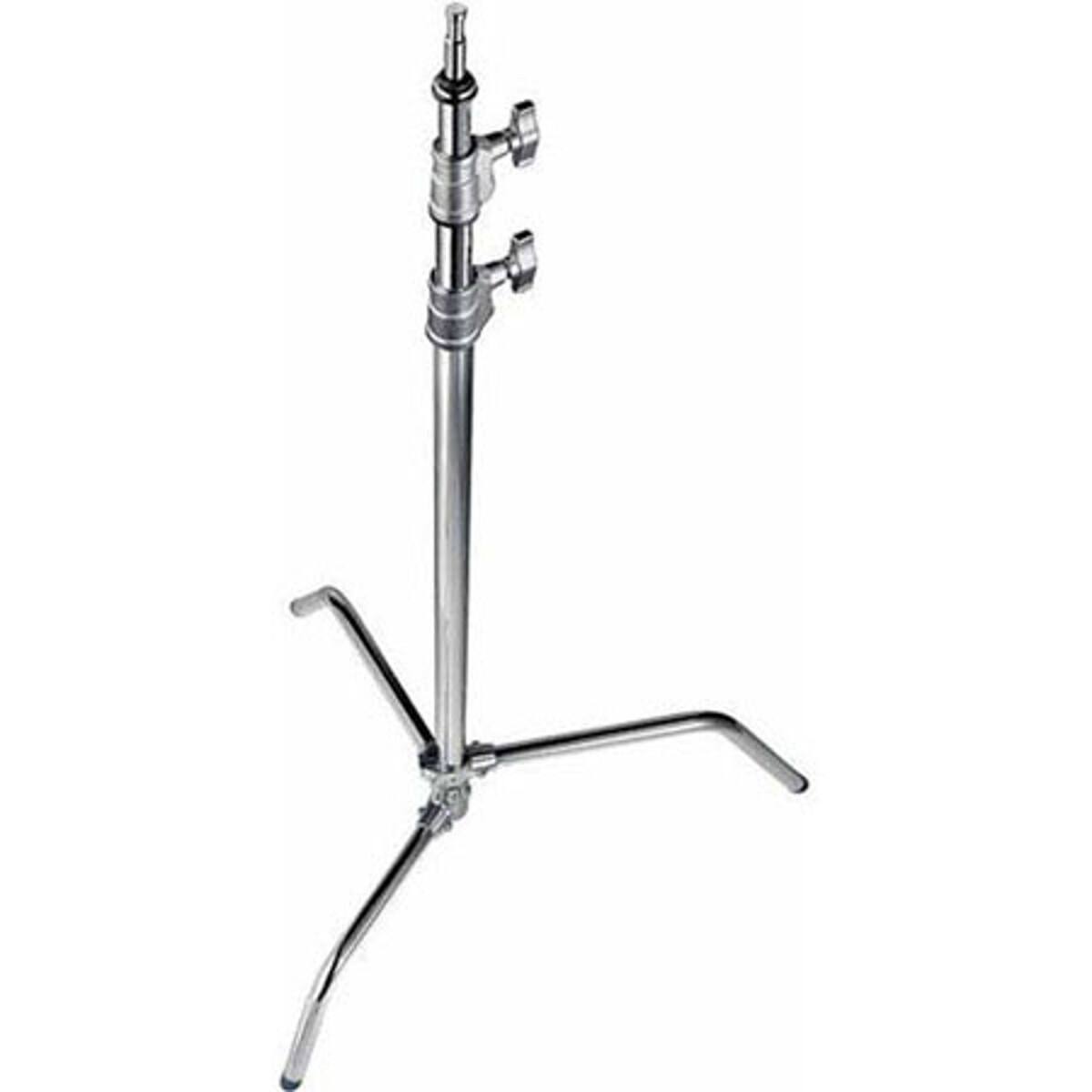 Front. Avenger - Avenger High 5.75' C-Stand 18 with 5/8" Mounting Stud, 2 Riser, 3 Sections, Silver Chrome.