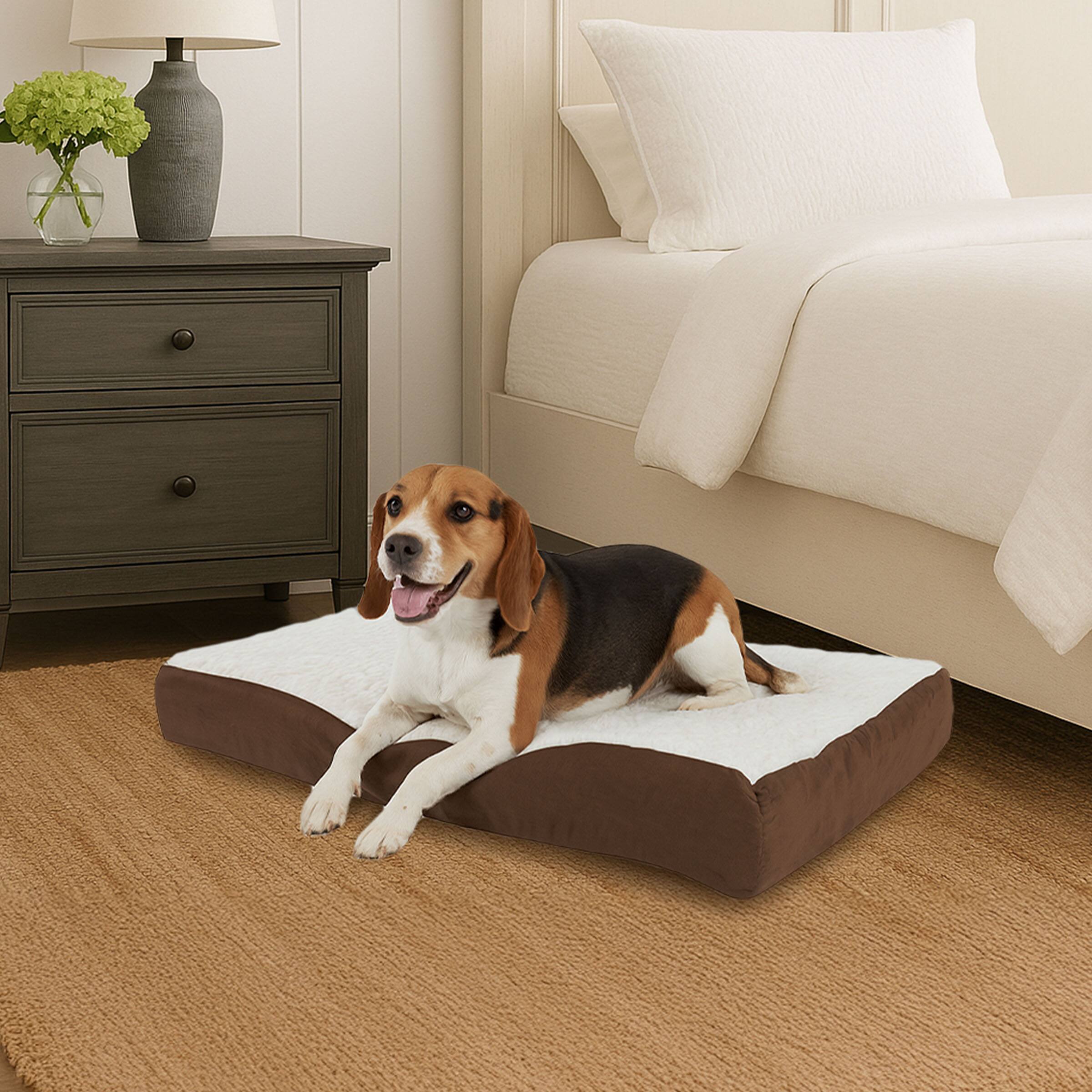 Alt View 7. PetMaker - Orthopedic Dog Bed 2-Layer Memory Foam Dog Bed for Medium Dogs up to 45lbs with Machine Washable Cover 30x20.5 Mattress - Brown.