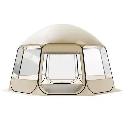 Front. VEVOR - Pop up Bubble Tent, 15 x 13.8 ft Waterproof & UV-Resistant, Clear Camping Tent Shelter, Outdoor Garden Dome Tents - Transparent.