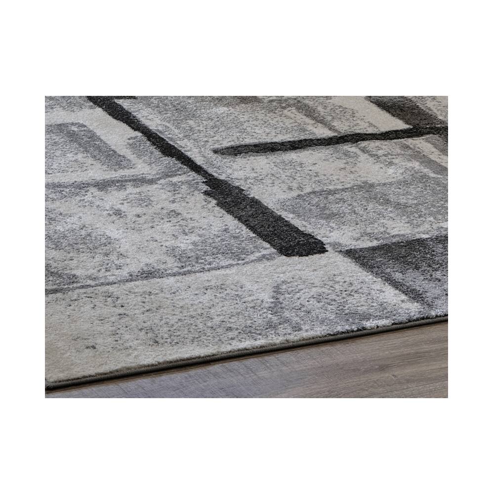 Angle. Ashly - Brycebourne Gray Color Medium Rug - (5 ft x 7.99 ft) - Grey.