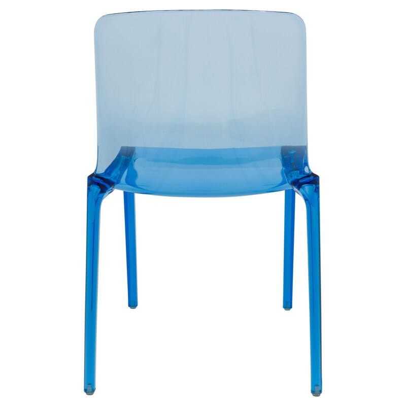 Alt View 1. LeisureMod - Murray 4-Pieces Modern Plastic Dining Chair with Transparent Design Fully Assemlbed - Transparent Blue.