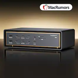 iVANKY - 26-in-1 FusionDock Ultra Thunderbolt 5 Dock Station, 120Gbps, 10GbE, 240W PD, Quad 6K/Triple 8K Display For MacBook - Black
