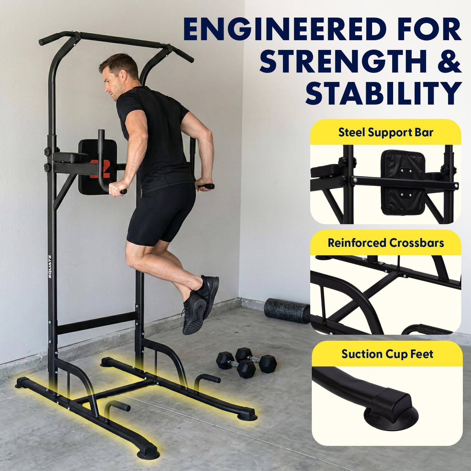 ENGINEERED FOR STRENGTH & STABILITY

- Steel Support Bar
- Reinforced Crossbars
- Suction Cup Feet