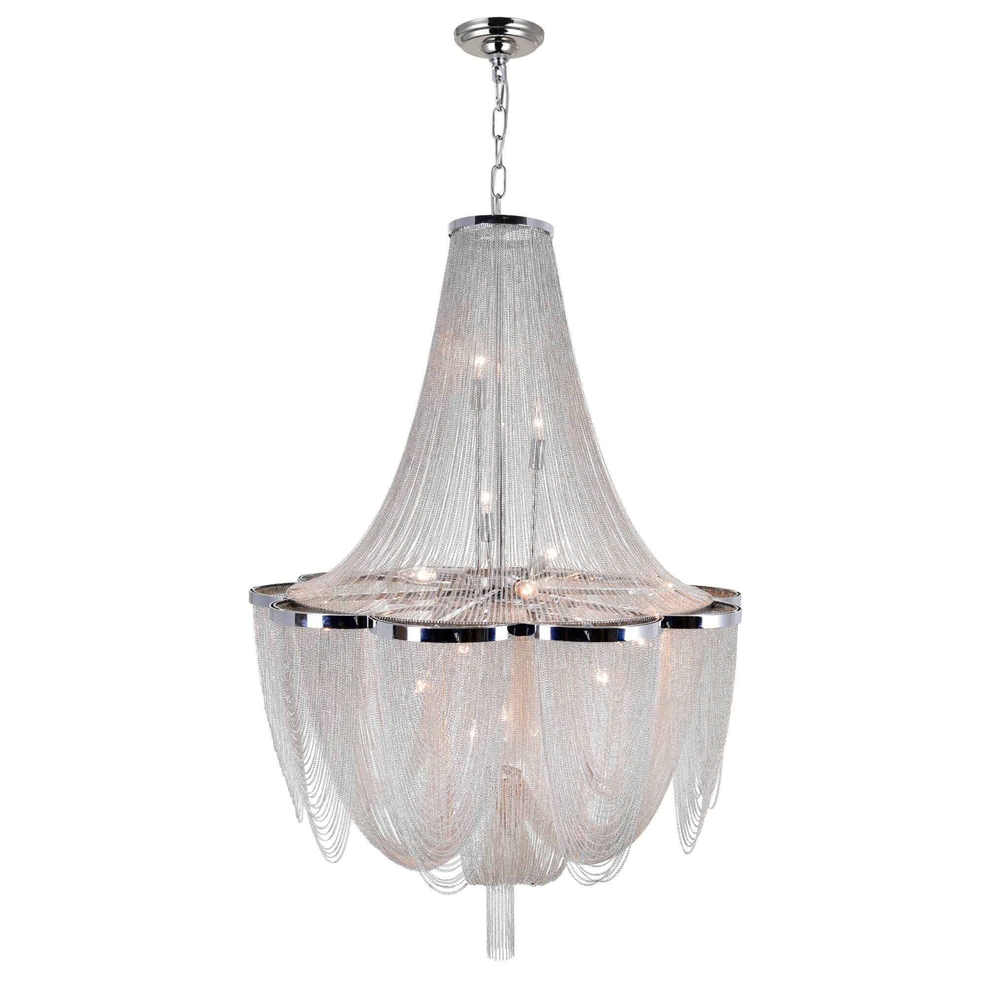 Angle. CWI Lighting - Taylor 10 Light Down Chandelier With Chrome Finish - Chrome.