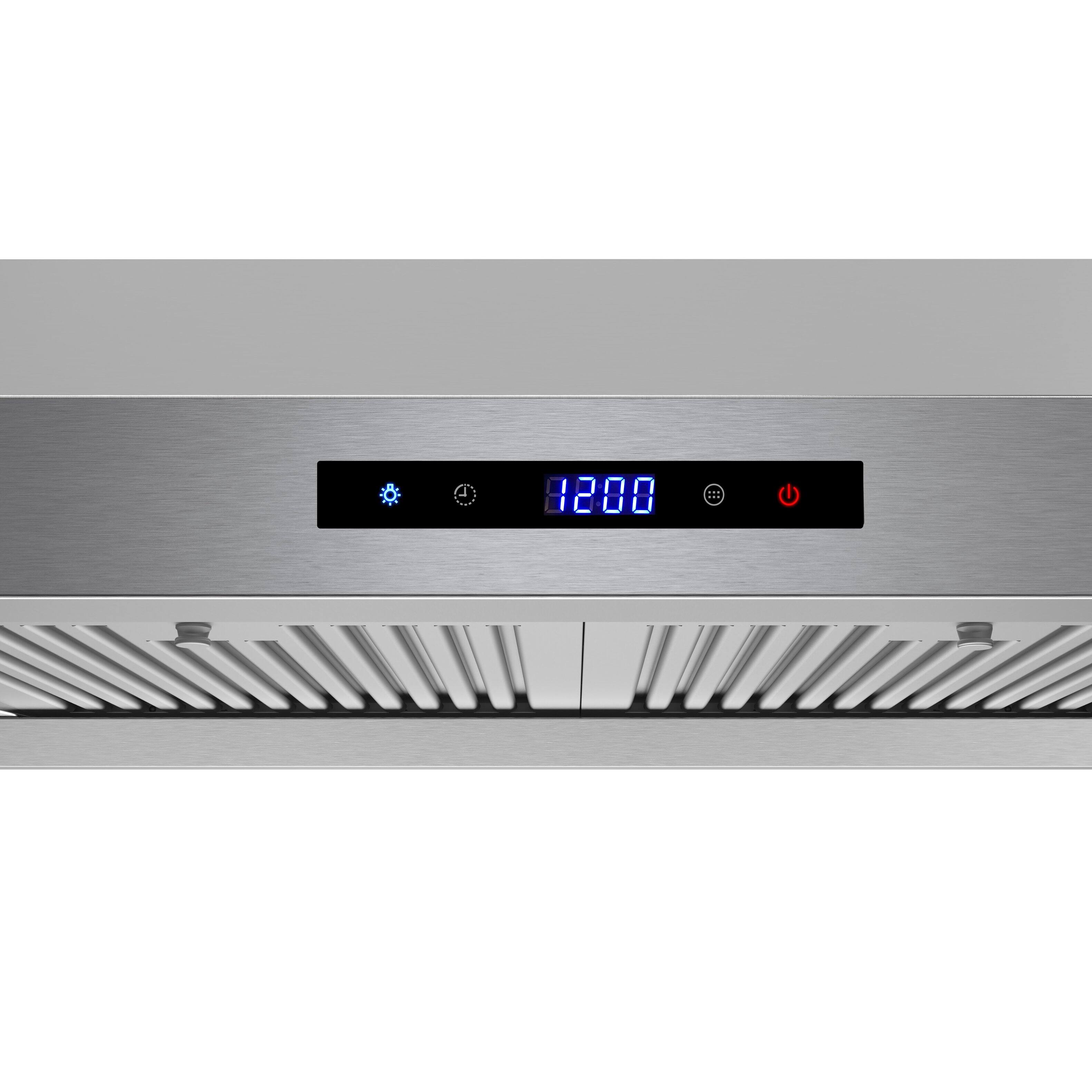 Alt View 5. Streamline - 30 in. Andrano Ducted Undermount 406 CFM Range Hood, Baffle Filters, Touchpad Control, LED Lights - Brushed Stainless Steel.