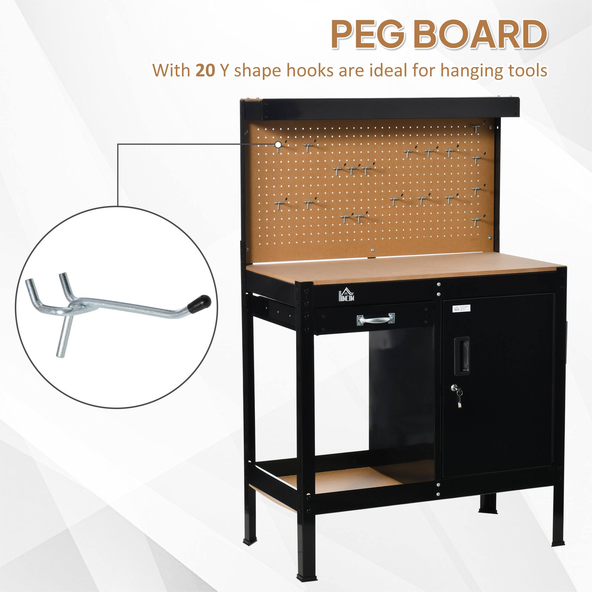 PEG BOARD

With 20 Y shape hooks are ideal for hanging tools