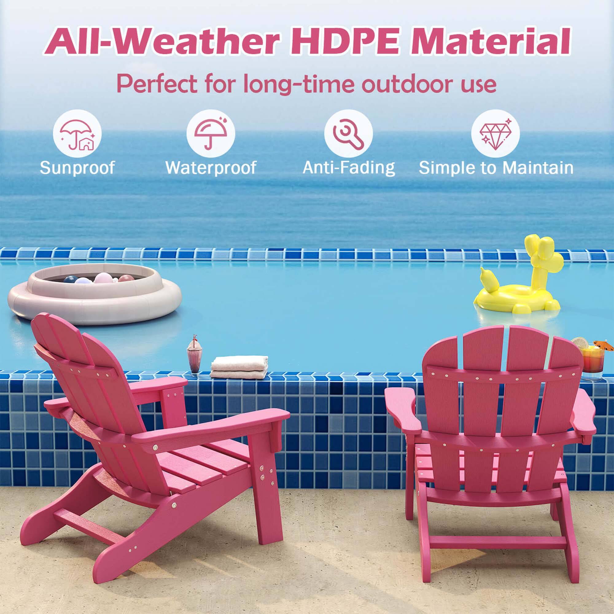All-Weather HDPE Material Perfect for long-time outdoor use
Sunproof
Waterproof
Anti-Fading
Simple to Maintain