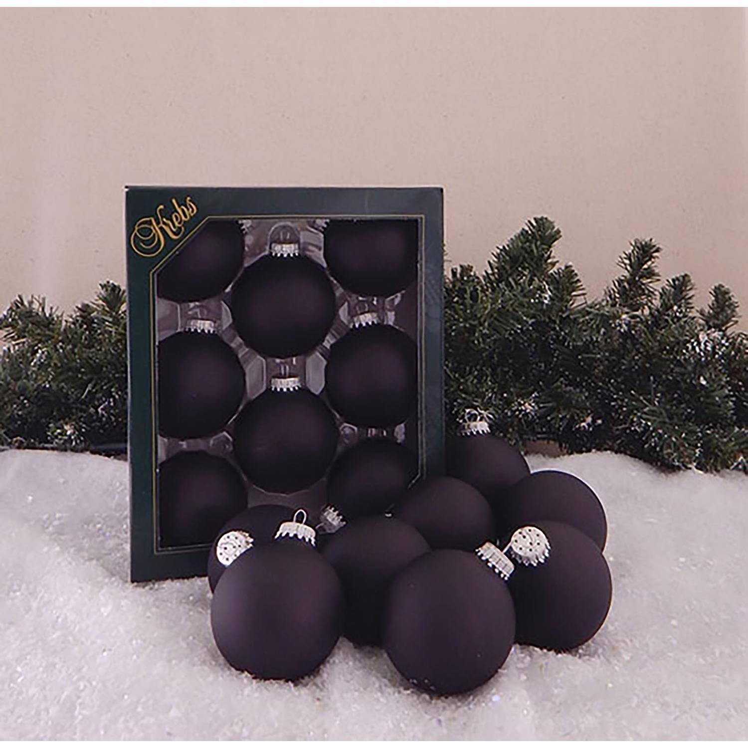 Angle. Krebs - Christmas by Krebs Ebony Velvet Ball Ornaments 2-5/8 in. (Case of 12) - Black.