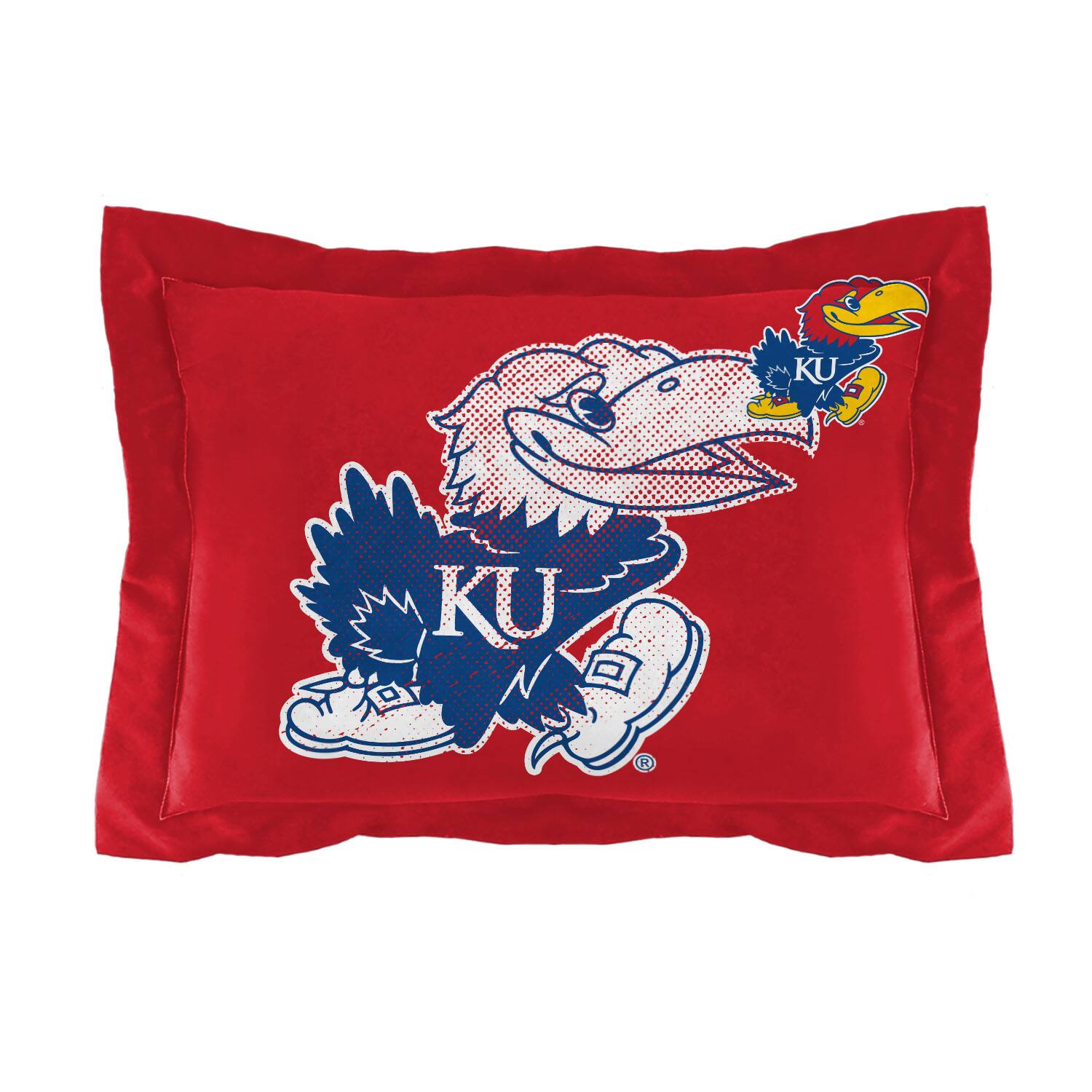 Left. Sweet Home Collection - NCAA Kansas Jayhawks Comforter & Sham Set- Full/Queen - Multicolored.