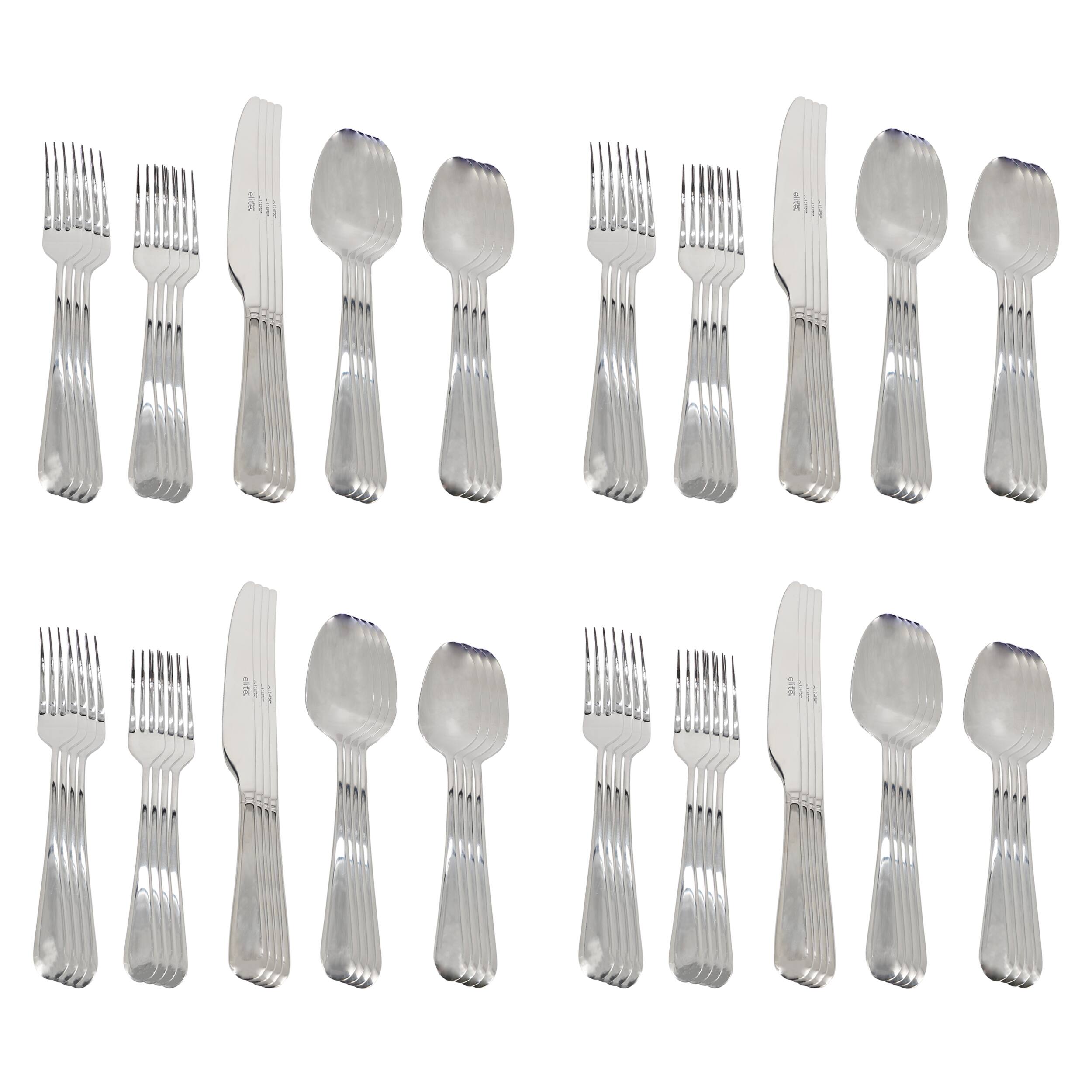 Alt View 1. Gibson - Gibson Elite Claudine 20 Piece Stainless Steel Flatware Set in Silver - Silver.
