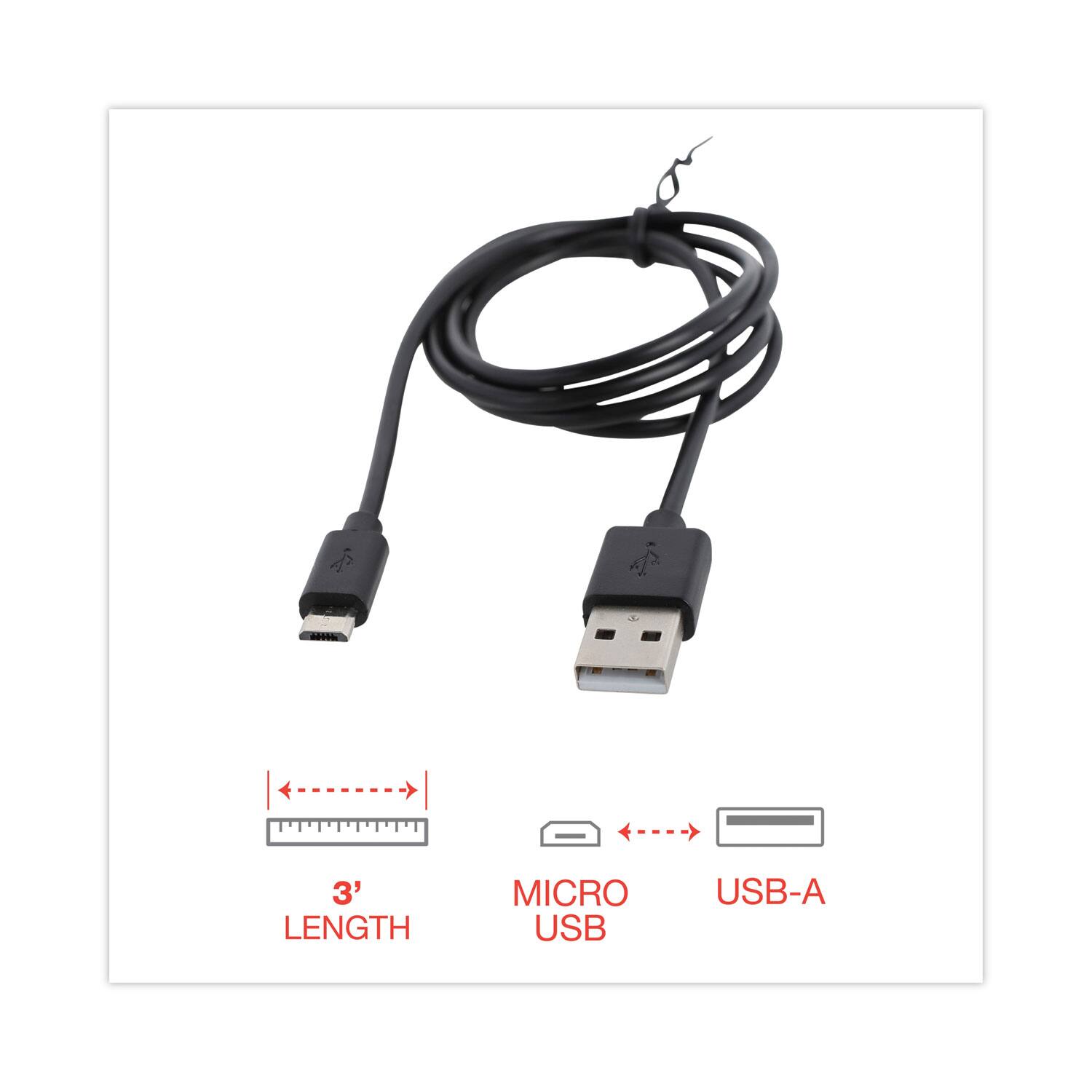 3' LENGTH MICRO USB USB-A