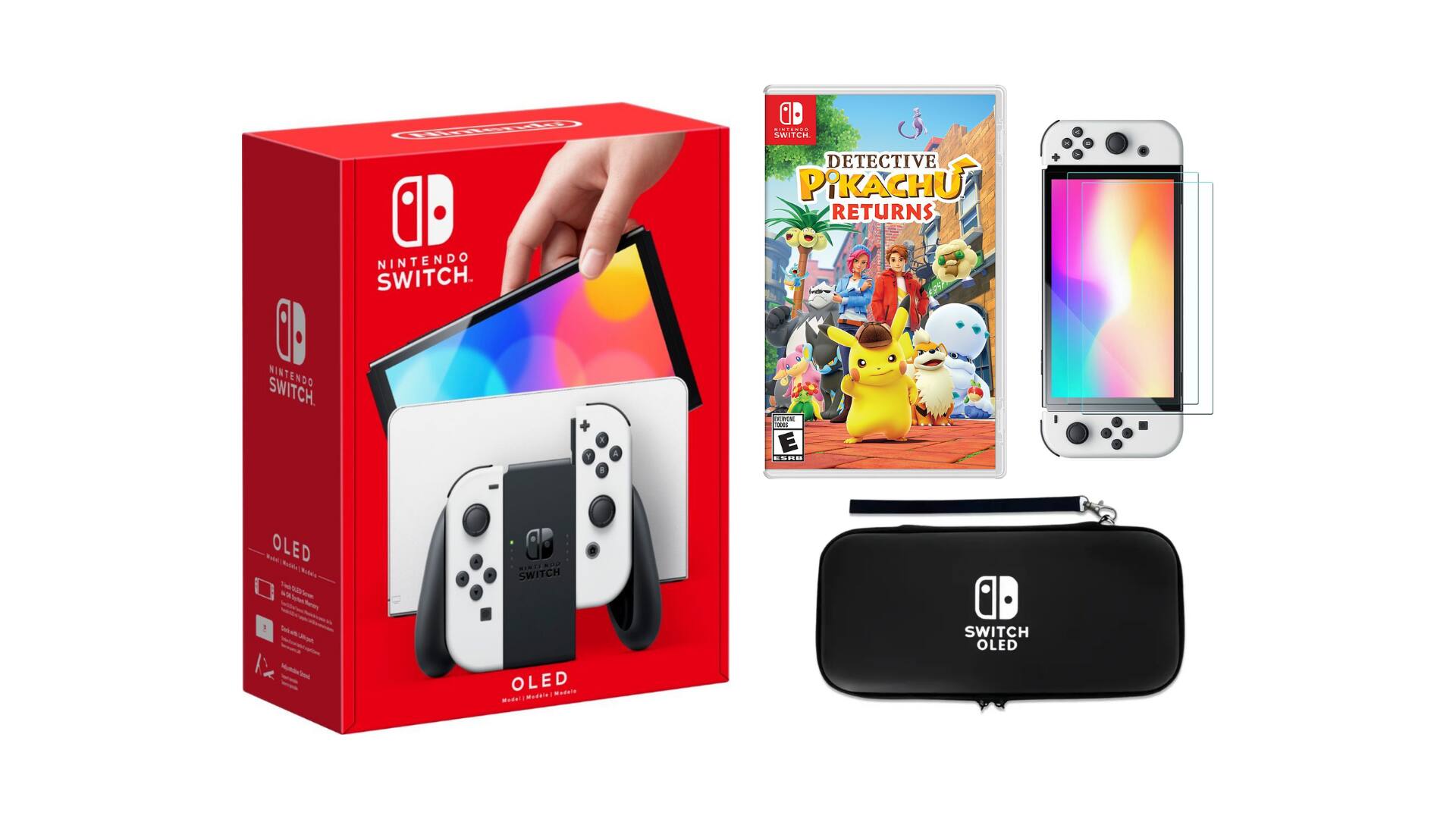 Switch OLED Detective Pikachu Returns Bundle with Accessories - Nintendo Switch
