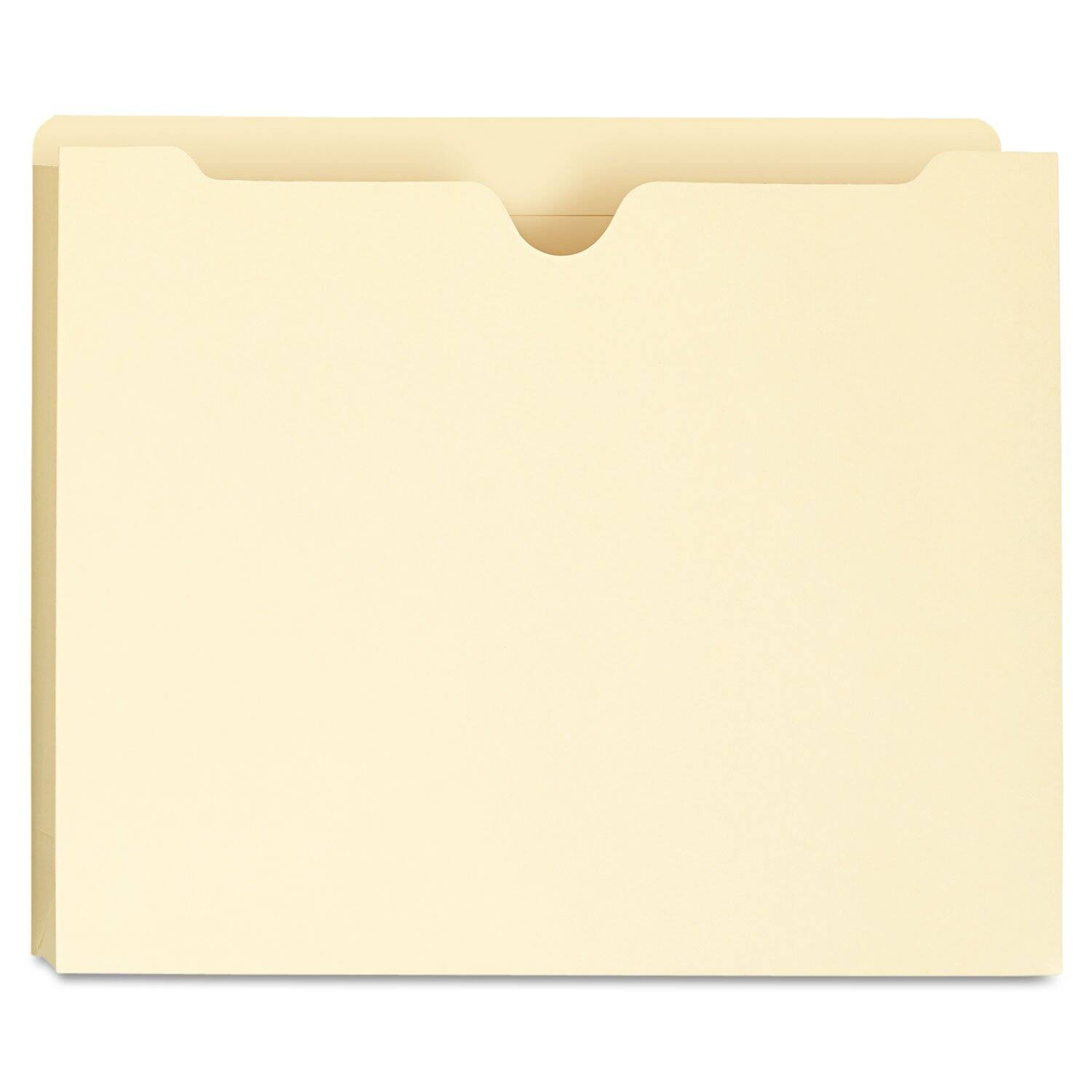 Front. Universal - Universal Deluxe Manila File Jackets with Reinforced Tabs  Straight Tab  Letter Size  Manila  50 per Box.