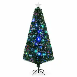 RYHNUYNE - 6FT Pre-Lit Douglas Fir Christmas Tree With Realistic Branches and Warm LED Lights - Green