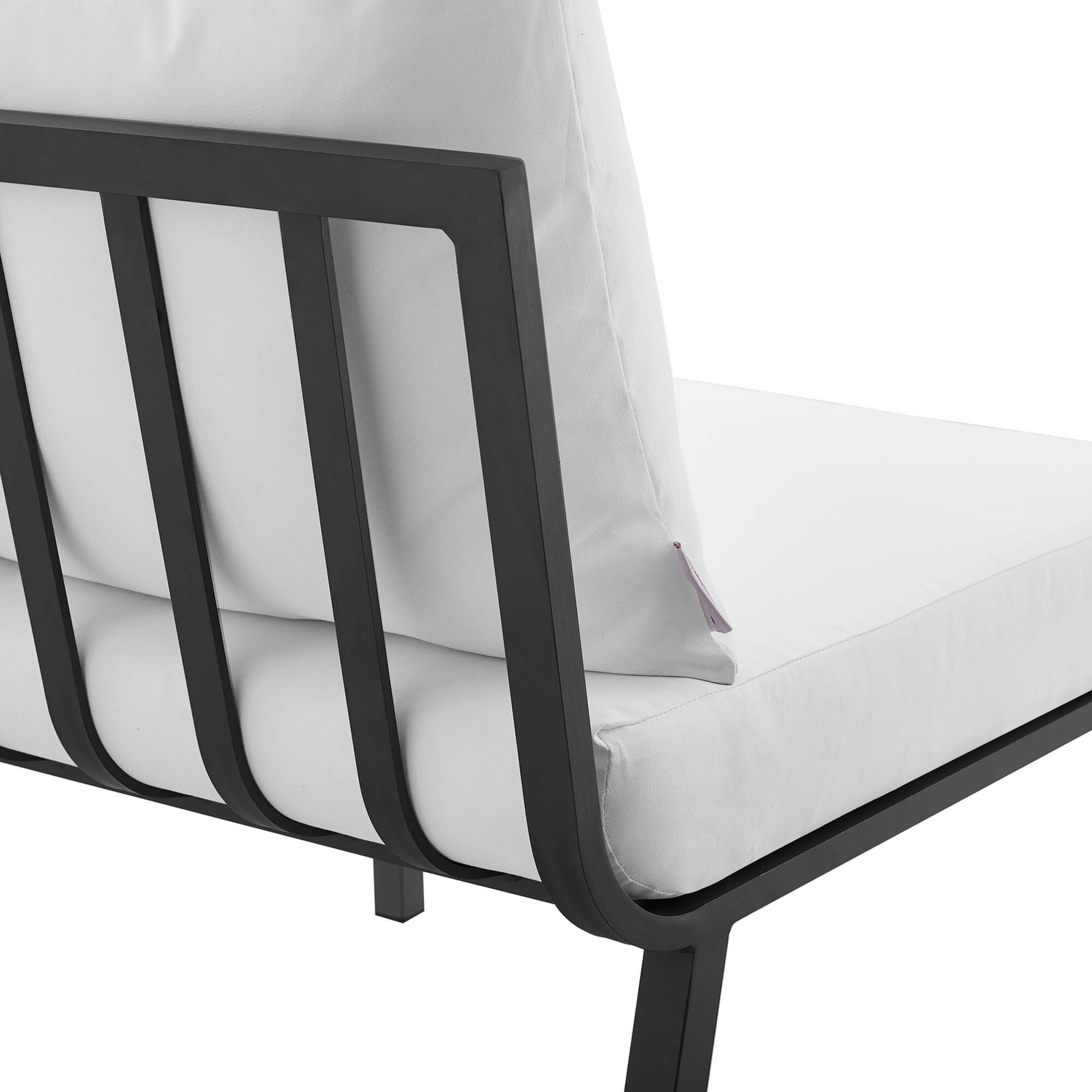 Alt View 3. Modway - Riverside Outdoor Patio Aluminum Armless Chair by Modway - Gray White.