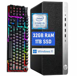 HP - Refurbished Excellent - ProDesk 600G5 SFF Desktop PC, Intel Core I5-9500 up to 4.4GHz, 32GB DDR4 RAM, 1TB SSD, WiFi, Keyboard&Mouse, Win11PRO - Black