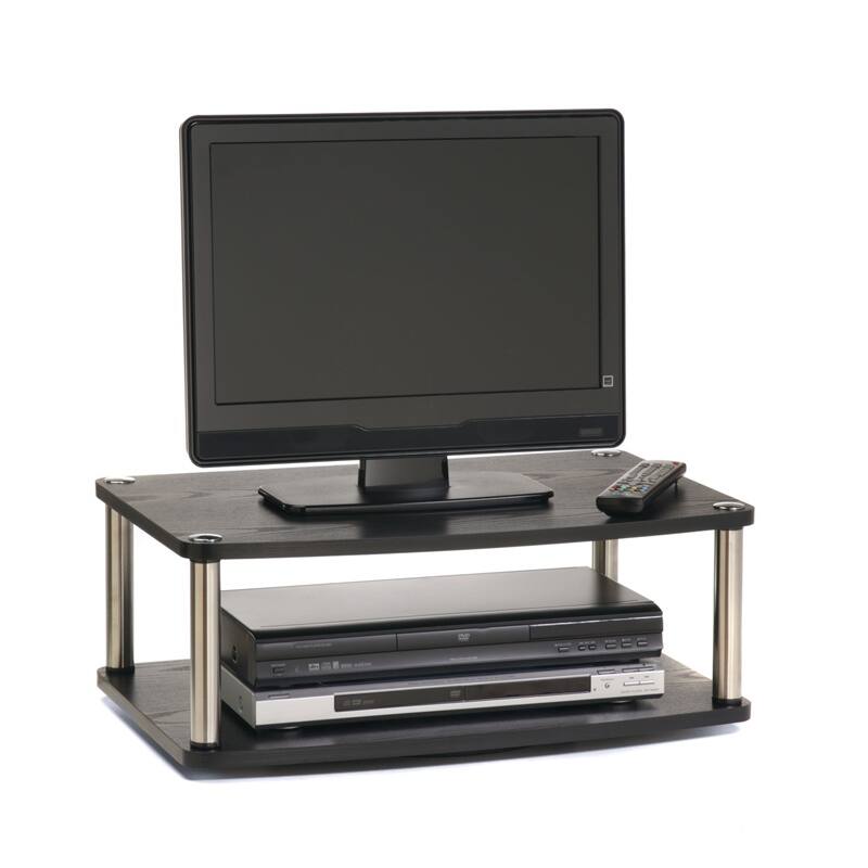 Hivvago - 2-Tier Swivel TV Stand / TV Turntable Swivel Board - Brown